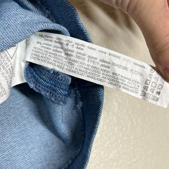 Zara Denim Mini Skirt Ruffle Detail Women’s Size XS - Picture 7 of 7